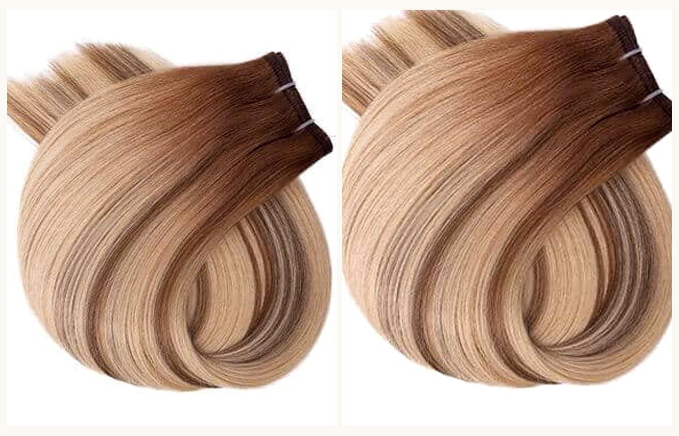 Wholesale flat weft Vietnamese Remy human hair sheets compared for thin flexible band and stock color consistency