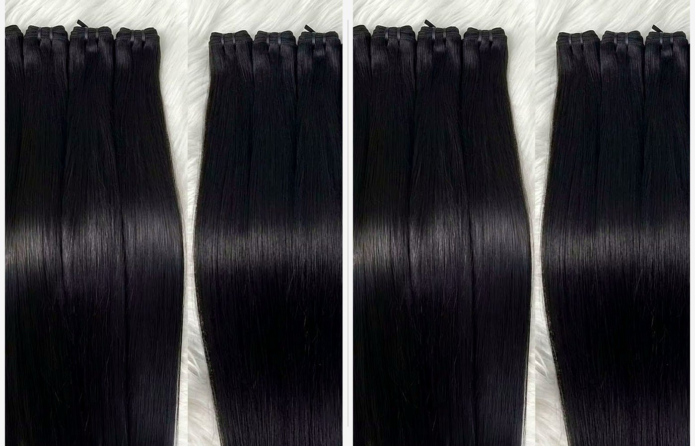 Wholesale hand tied single weft tracks inspected for thin seam morphology, density, and thick ends during buyer QC