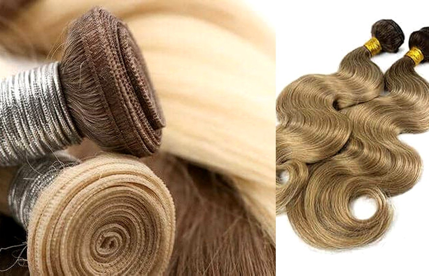 Close-up of thick machine-stitched double weft seam for salon buyer QC on wholesale Remy human hair